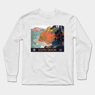 Vintage British Rail Travel Poster: The South Devon Coast Long Sleeve T-Shirt